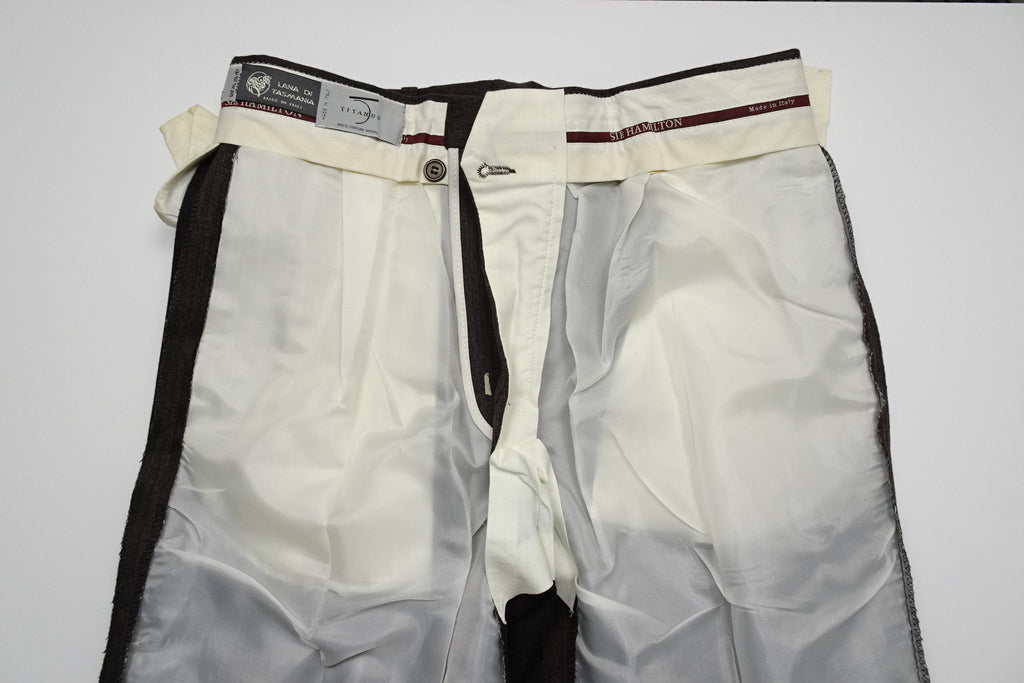 Dark Brown/Grey Twill Trousers EU46/W30