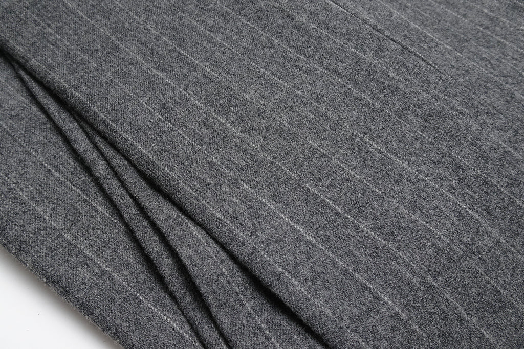 Mid Grey Flannel Chalkstripe Trousers