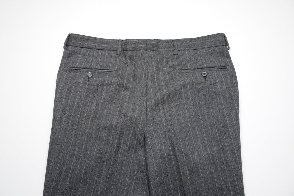Mid Grey Flannel Chalkstripe Trousers