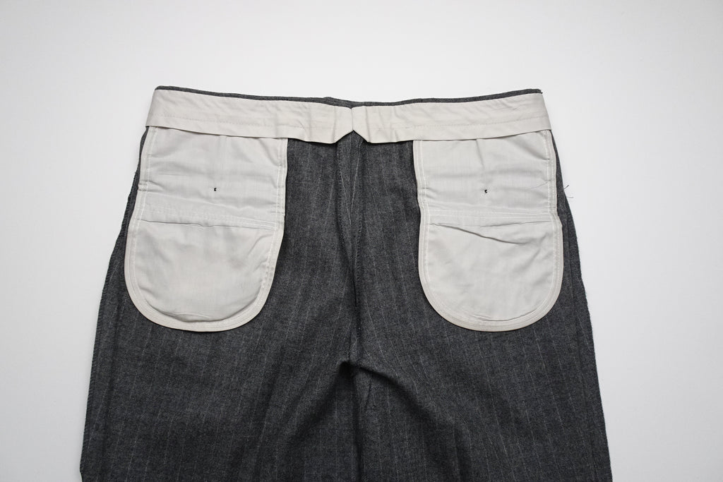 Mid Grey Flannel Chalkstripe Trousers