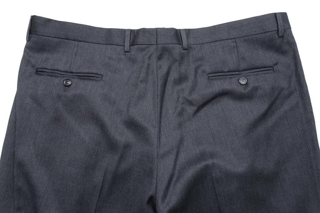 Mid Grey Worsted Wool Trousers EU58/W42