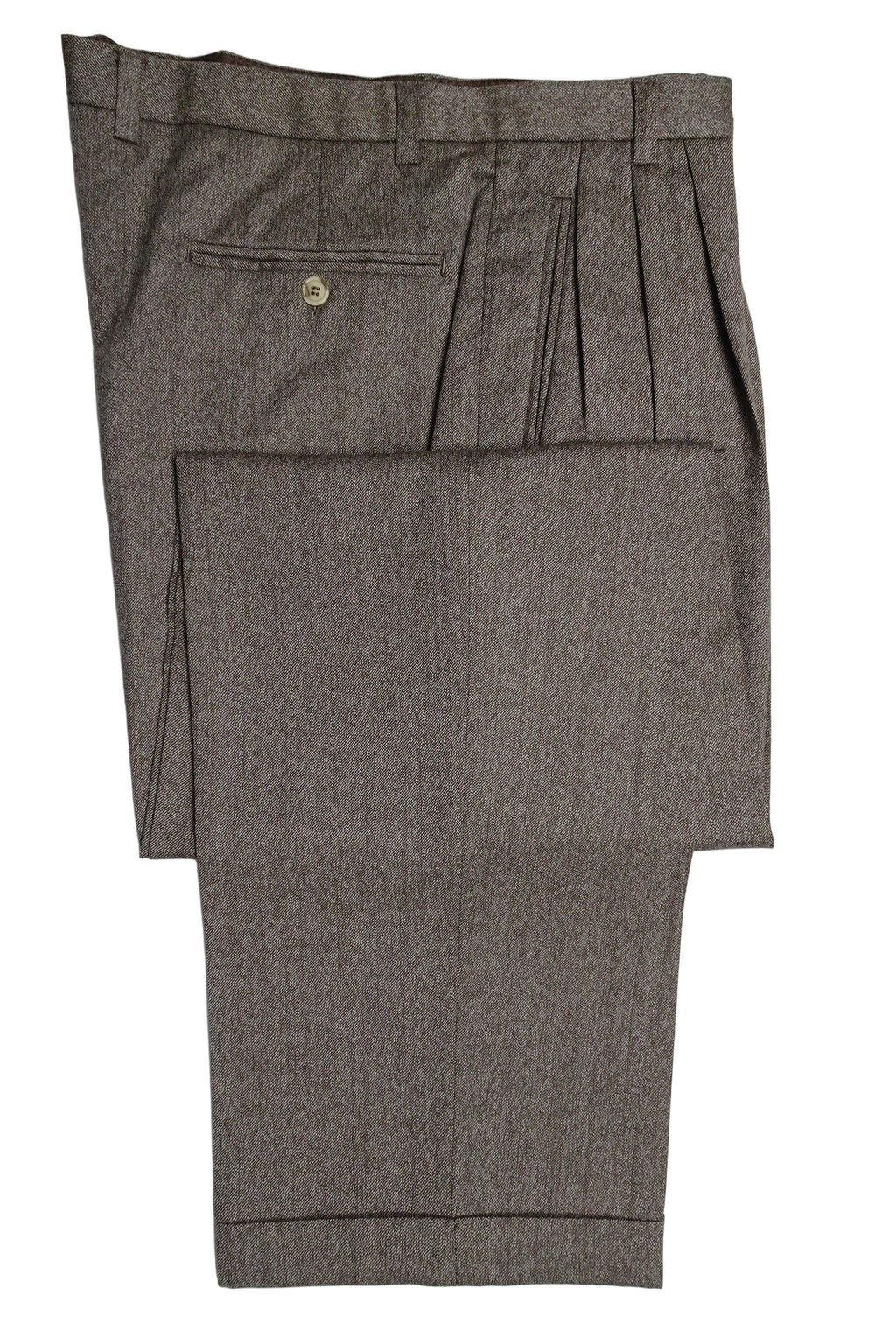 Mid Brown Worsted Wool Trousers EU50/W34