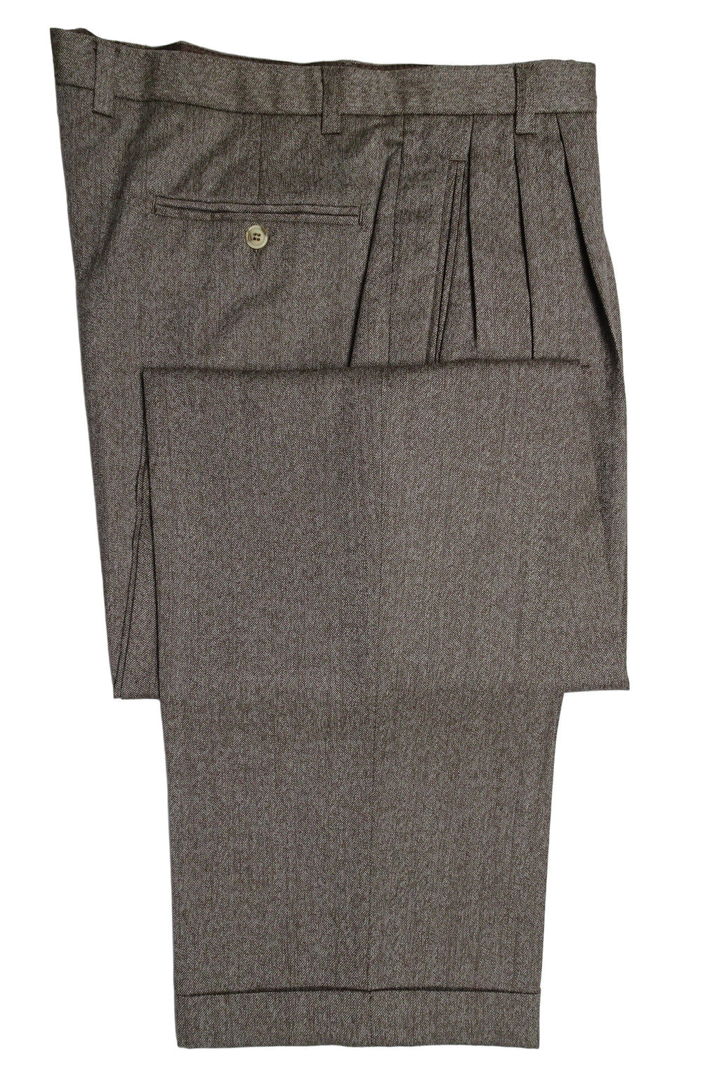 Mid Brown Smooth Wool Trousers EU46/W30