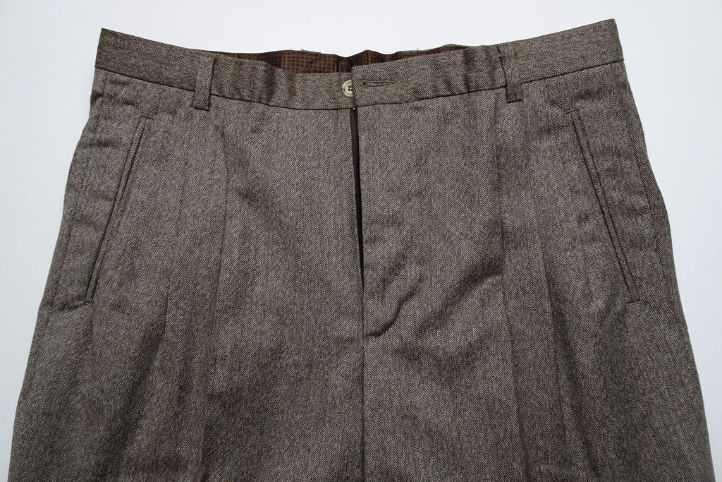 Mid Brown Worsted Wool Trousers EU50/W34