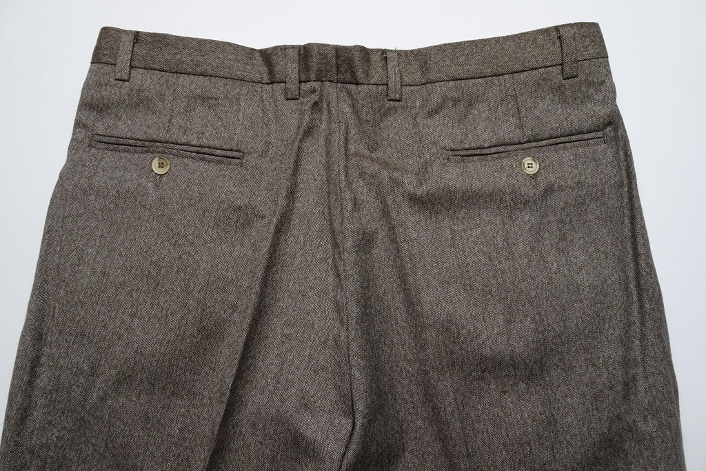 Mid Brown Worsted Wool Trousers EU50/W34