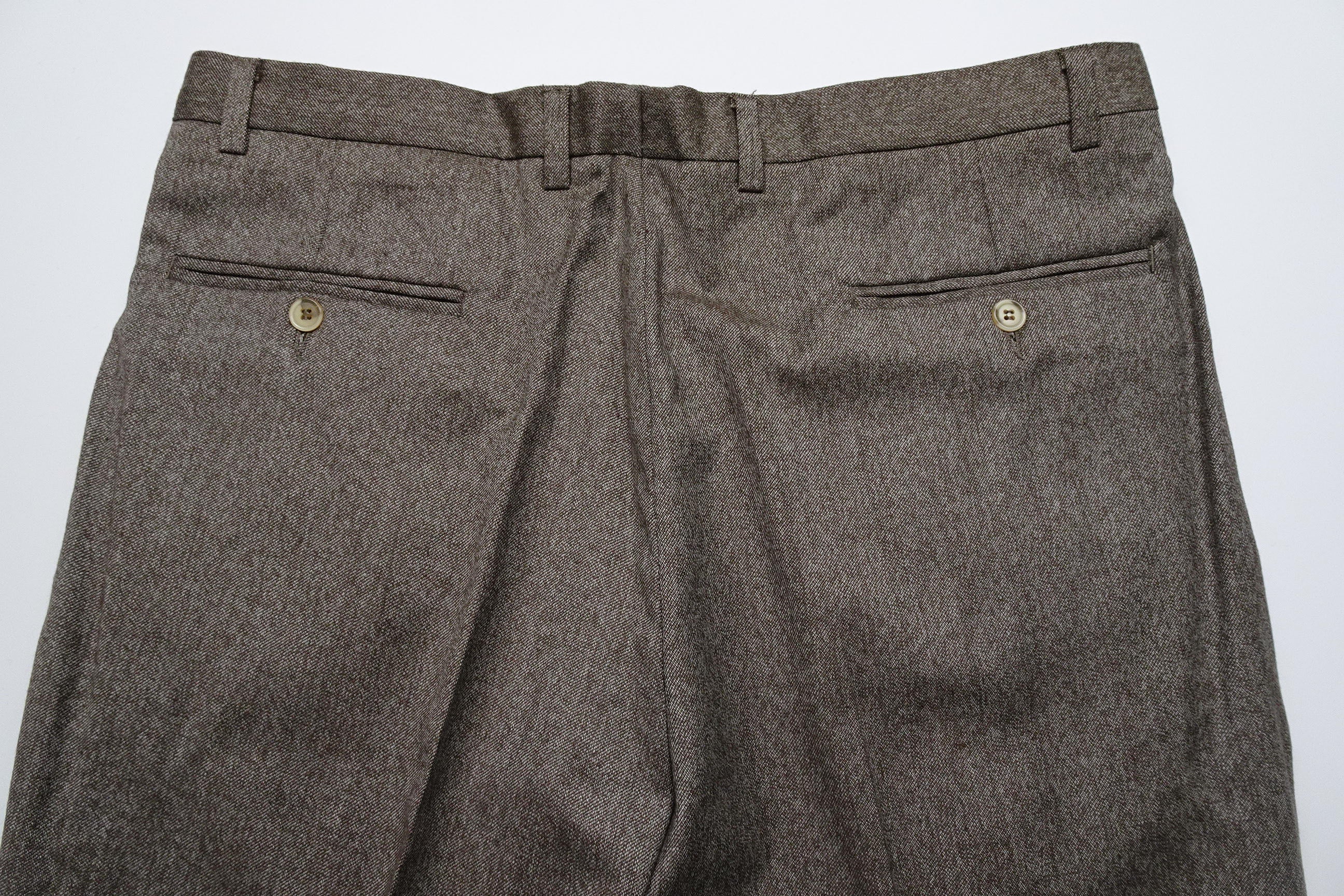 Mid Brown Worsted Wool Trousers EU50/W34