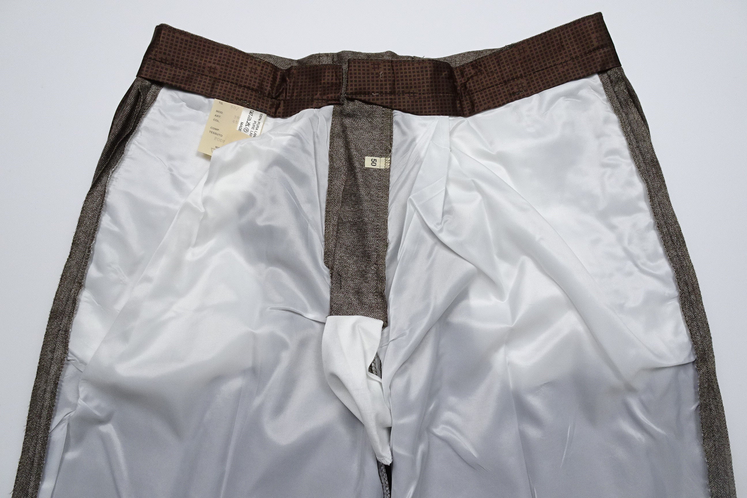Mid Brown Smooth Wool Trousers EU46/W30