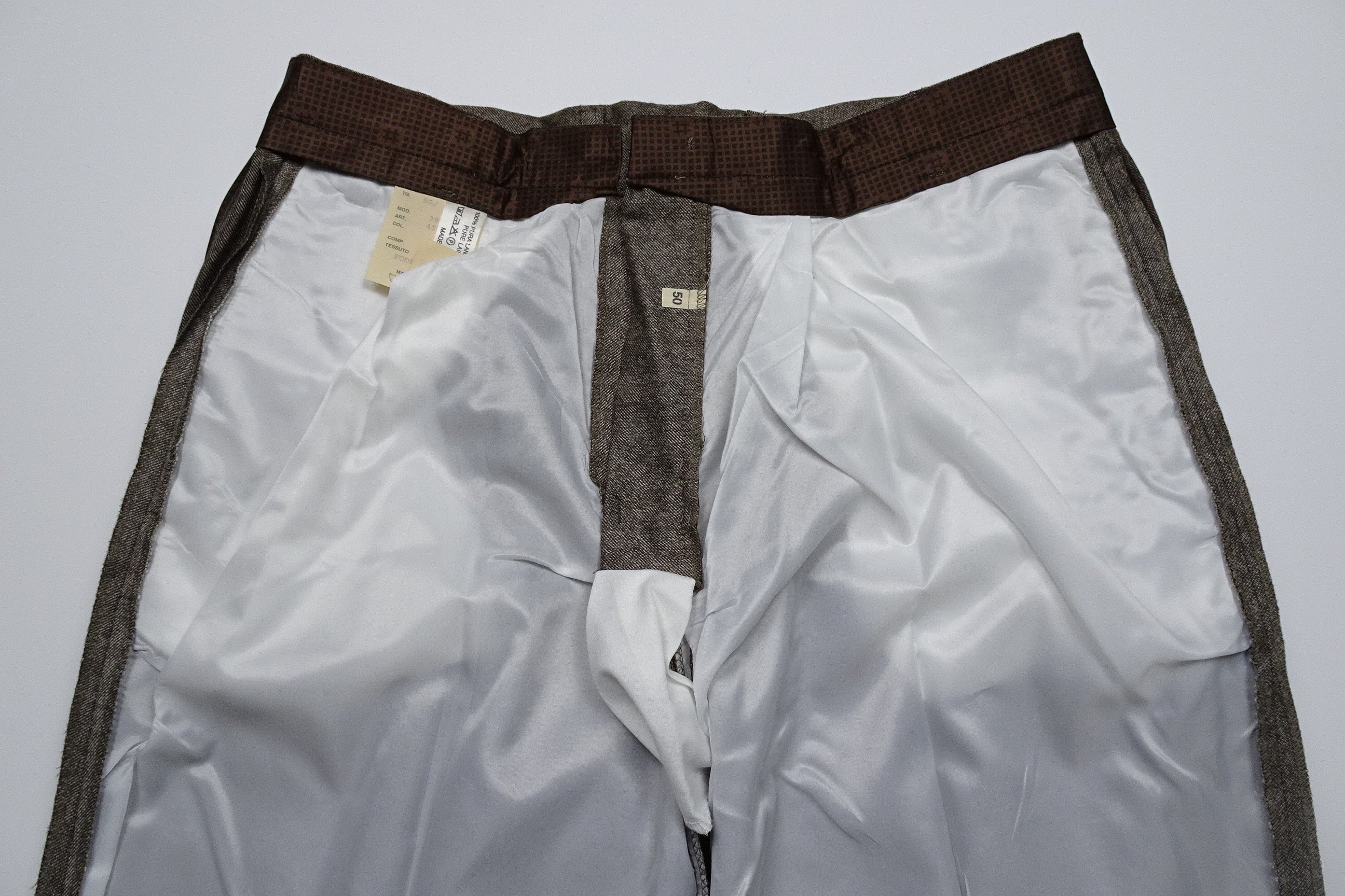 Mid Brown Worsted Wool Trousers EU50/W34