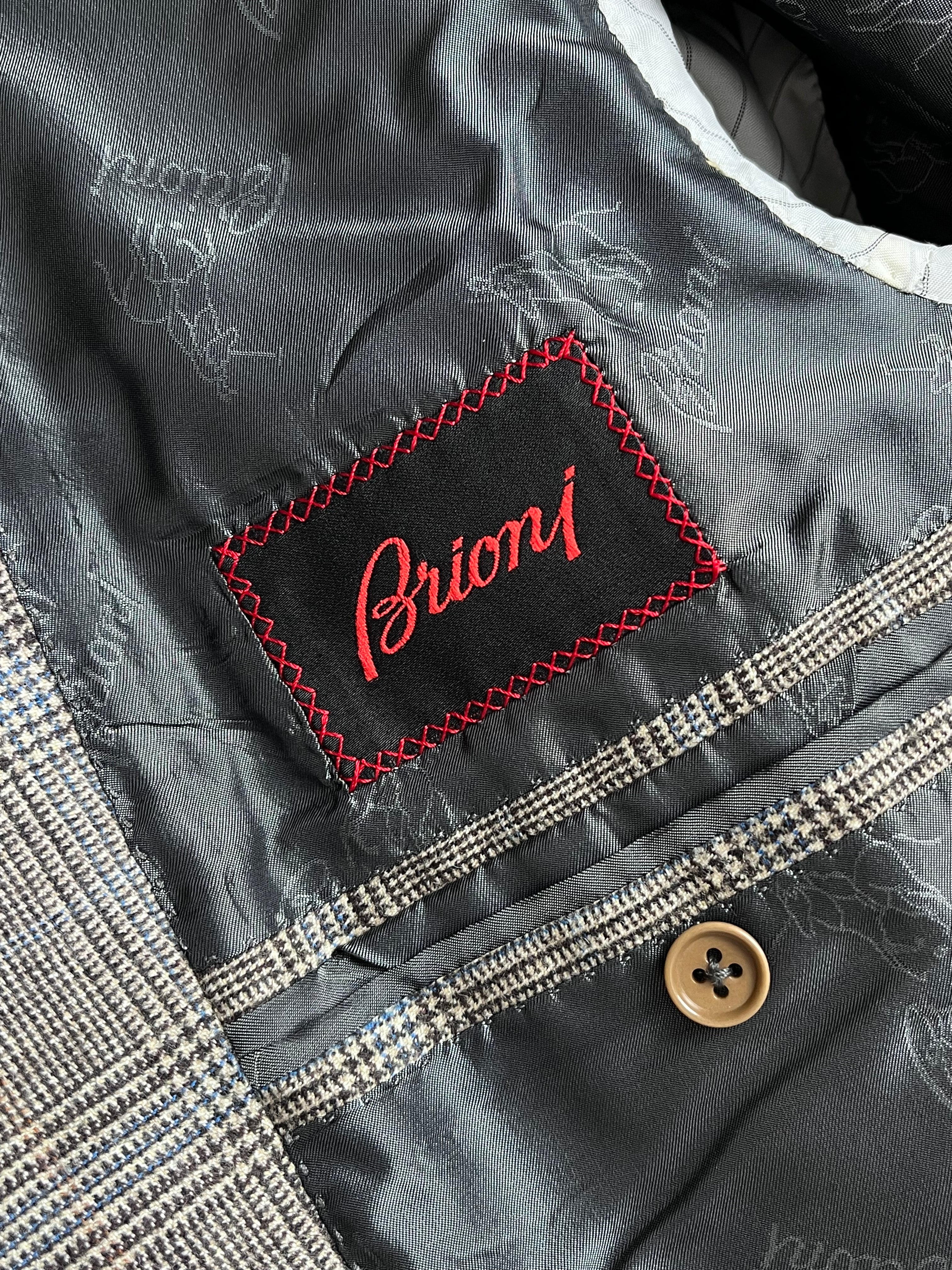 Brioni - Light Brown Prince of Wales Check Suit EU48