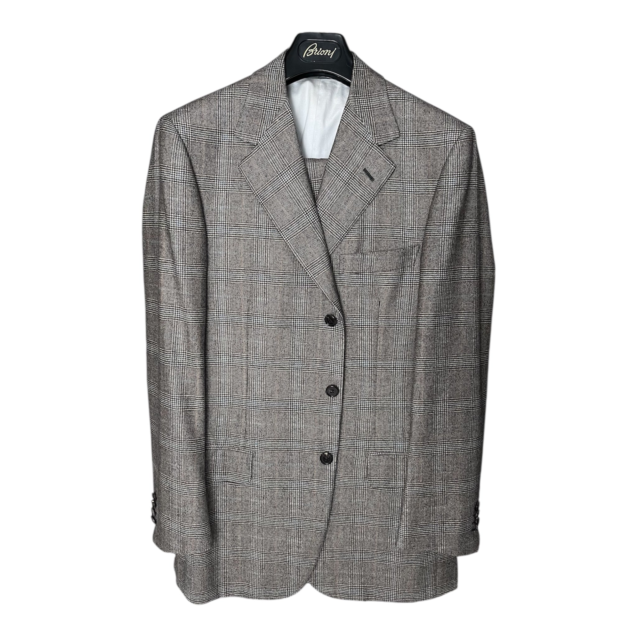 Brioni - Light Brown Prince of Wales Check Suit EU48